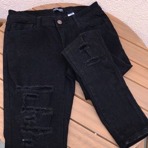 High waisted black jeans